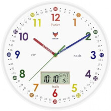 (White - 12 in) Foxtop Kids Wall Clock Silent No Tick Modern Colorful 30cm for Boys Girls Bedroom Kitchen Classroom
