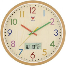 (Purple - 12 in) Foxtop Kids Wall Clock Silent No Tick Modern Colorful 30cm for Boys Girls Bedroom Kitchen Classroom