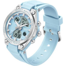(Blau) findtime Women's Digital Watch Silicone Band 50M Waterproof Analog Digital Sport Watch with Alarm Date LED Backlight Kids Electronic Watch