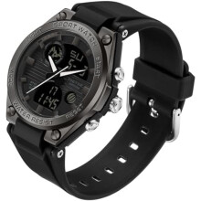 (Schwarz) findtime Women's Digital Watch Silicone Band 50M Waterproof Analog Digital Sport Watch with Alarm Date LED Backlight Kids Electronic Watch