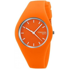 (Orange) TONSHEN Women's Watch Fashion Analog Quartz Wristwatch Simple Casual Rubber Band 12 Colors