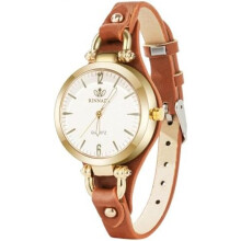 (Braun) OFFCUP Women's Watch Leather Strap Elegant Quartz Wristwatch Thin Simple Classic Casual Dress Watch Gift for Women