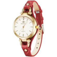 (Rot) OFFCUP Women's Watch Leather Strap Elegant Quartz Wristwatch Thin Simple Classic Casual Dress Watch Gift for Women