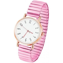 (Rosa) AOOSU Women's Stretch Band Watch Analog Quartz Large Numbers Easy Read Casual Dress Wristwatch