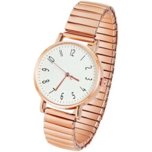(Gold) AOOSU Women's Stretch Band Watch Analog Quartz Large Numbers Easy Read Casual Dress Wristwatch