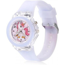 (Hellviolettes Einhorn) Vspek Cartoon Watch for Girls Kids Digital Watch with Stopwatch for 3-10 Years Toddler Pink