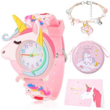 (Einhorn 4-rosa) Vspek Cartoon Watch for Girls Kids Digital Watch with Stopwatch for 3-10 Years Toddler Pink