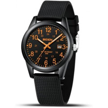 (09- Schwarz Orange) Men's Watch Analog Quartz Wristwatch Waterproof Casual Business Dress Watch Classic Fashion Black