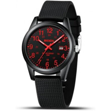 (07- Schwarz Rot) Men's Watch Analog Quartz Wristwatch Waterproof Casual Business Dress Watch Classic Fashion Black