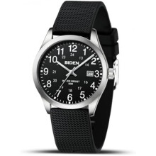(09- Schwarz Silber Schwarz) Men's Watch Analog Quartz Wristwatch Waterproof Casual Business Dress Watch Classic Fashion Black