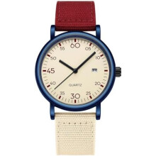 (Blaurot) FindTime Analog Watch for Kids Unisex Student Classic Arabic Numeral Dial Quartz Easy to Read Nylon Band Black