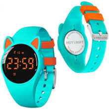 (Blaugrün+Orange) HUYVMAY Kids Pedometer Watch No App Needed Digital Fitness Tracker Step Calorie Distance Timer Alarm IP68 Waterproof for Boys Girls