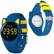 (Blau+Gelb) HUYVMAY Kids Pedometer Watch No App Needed Digital Fitness Tracker Step Calorie Distance Timer Alarm IP68 Waterproof for Boys Girls