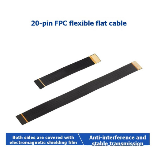 20PIN FPC Flexible Flat Cable 0.5mm Pitch with EMI Shielding Ribbon Wire for Raspberry Pi Display Connector Replacement 1