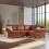 Furniture 786 Oakland Suede Leather 2c1 Corner Sofa Brown 3