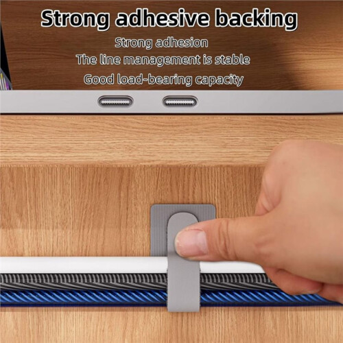 100 Pack Self-Adhesive Hook and Loop Cable Straps Reusable Wire Organizer 2