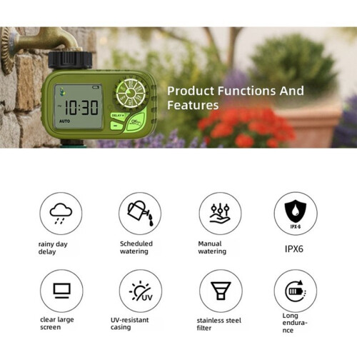 BSP Thread Automatic Water  Valve Timers LCD Display Electronic Controller Home Outdoor Waterproof Drip System 2