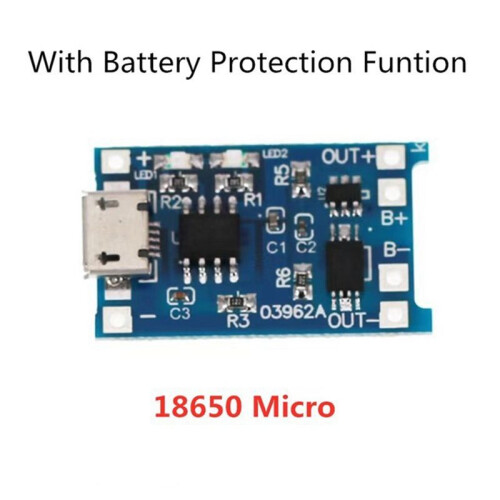 5V 1A 18650 Lithium Battery Charger Module Board with Protection Micro USB 18650 Li-Ion Charging Module 2