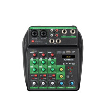 Professional Audio Mixer 4-Channel USB Audio Mixer Console with Recording Capabilities for DJs and PC Mixing