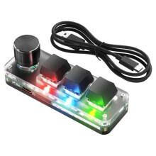 3 Keys Programmable Mechanical -Keyboard RGB Backlit Custom Shortcut Keypad with Macro for PC Editing Offices Work