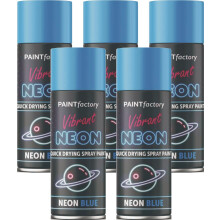 5 x Neon Fluorescent BLUE Bright Spray Paint Aerosol Matt Metal Wood