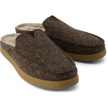 (, ) TOMS Alonso Mule Textile Men's Chocolate Brown Slippers