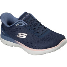 (, ) Skechers Summits Sweet Skies Textile Women's Navy/Peach Trainers