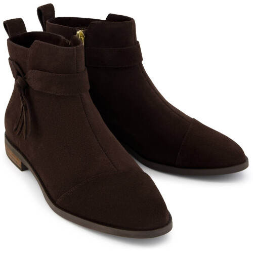 Toms (, ) TOMS Stacey Leather Women's Chocolate Brown Boots 2