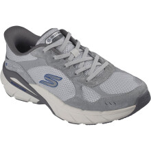 (, ) Skechers Skech Cage Lexon Leather Men's Grey/Blue Trainers