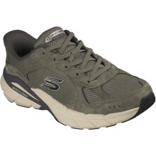 (, ) Skechers Skech Cage Lexon Leather Men's Olive Trainers