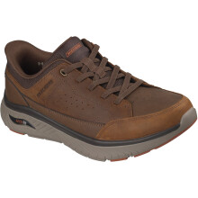 (, ) Skechers Arch Fit Crosser Felix Leather Men's Dark Brown Lace-Up Shoes