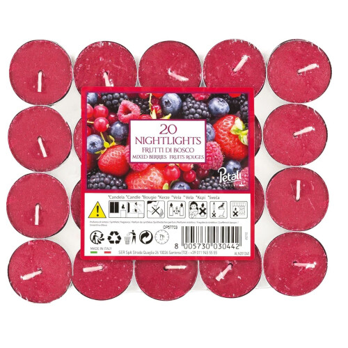 20 Scented Tealight Candles Mixed Berries 7H 1