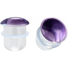 (Violett, 3mm) BodyAce Glass Ear Gauges Set Single Flare Plugs O-Rings 8G-9/16 Green 14mm 2Pcs