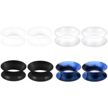 (mehrere Farben, 16mm) JENCVNL 4 Pairs Extra Soft Silicone Ear Tunnels Double Flared Ear Plugs Expander Piercing Jewelry 6-25mm for Men Women