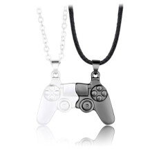 BEPSYOM Magnetic Couple Necklace Game Controller Pendant for Couples or Best Friends Valentine Gift Black
