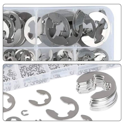 400PCS Assorted M1.5-M15 Stainless E Clips C Circlip Set Retaining Snap Ring Kit 1
