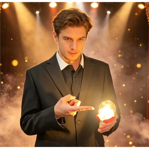 Magic Light Bulb Prop Unbreakable Mind Reading Illusion Lamp Controlled By Magnet Stage Performance Trick Tool 2
