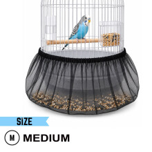 Bird Cage Seed Catcher Medium Black Nylon Mesh Cover Guard