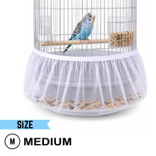 Pet Bird Cage Cover Nylon Seed Catcher Shell Skirt Decoration Guard Mesh Net