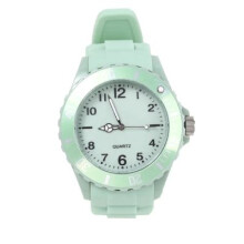 Womens /Girls Youth 10Bar Casual Candy Coloured Green Silicon Quartz Wristwatch