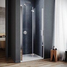(1000x1850mm) ELEGANT 700mm Bifold Shower Door, Reversible Folding Shower Enclosure Door, Glass Shower Cubicle Door for Bathroom