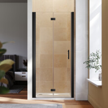 (900x1850mm) ELEGANT Black 700mm Bifold Shower Door, Frameless Folding Shower Enclosure Door with 6mm Toughened Safety Glass