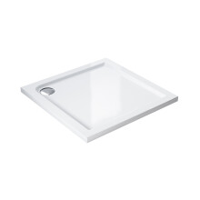 (900x900mm) ELEGANT White Corner Or Side Shower Tray With Waste Outlet
