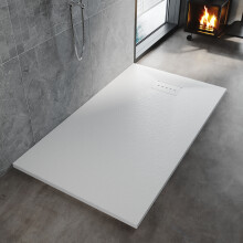 (1700x700mm) ELEGANT White SMC Rectangular Shower Tray with Anti-Slip Surface & ABS Waste