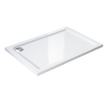 (1100x760mm) ELEGANT White Corner Or Side Shower Tray With Waste Outlet