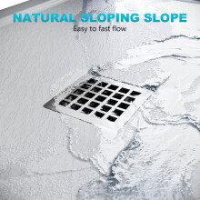 (1500x900mm) ELEGANT White SMC Square Shower Tray with Anti-Slip Surface & White Waste