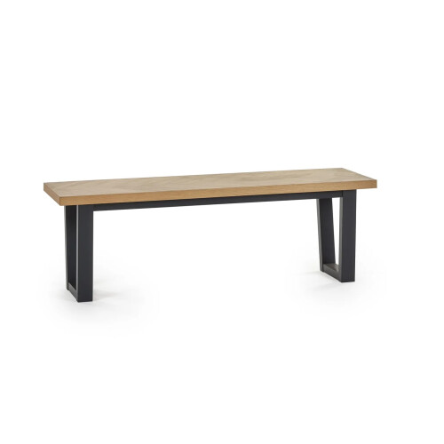 Hilton Dining Bench Black and Oak color 1