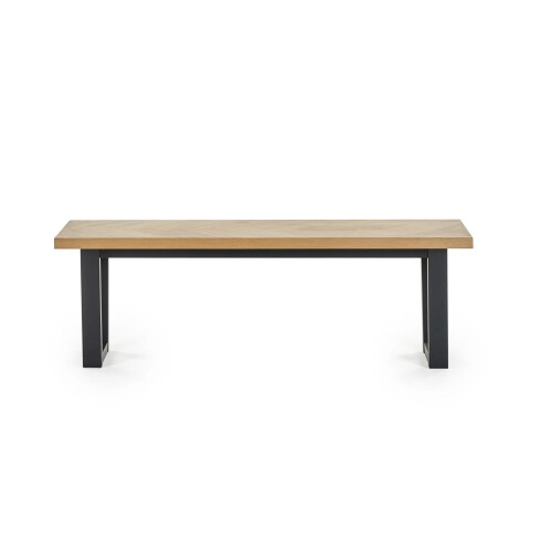 Hilton Dining Bench Black and Oak color 2