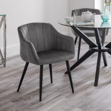 Set Of 2 Hobart Scalloped Dining Chairs - Grey