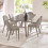 Set of 2 Holly Beige Chenille  Dining Chairs 5
